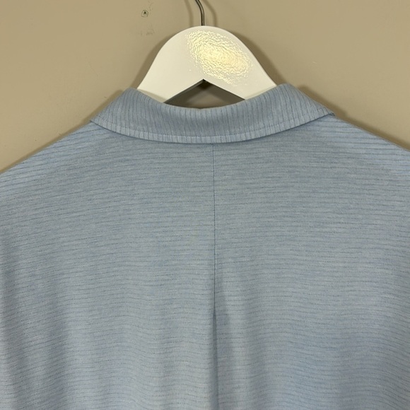 Lululemon Mens Evolution Short Sleeve Polo Shirt Pique Heathered Blue Linen - Picture 6 of 13